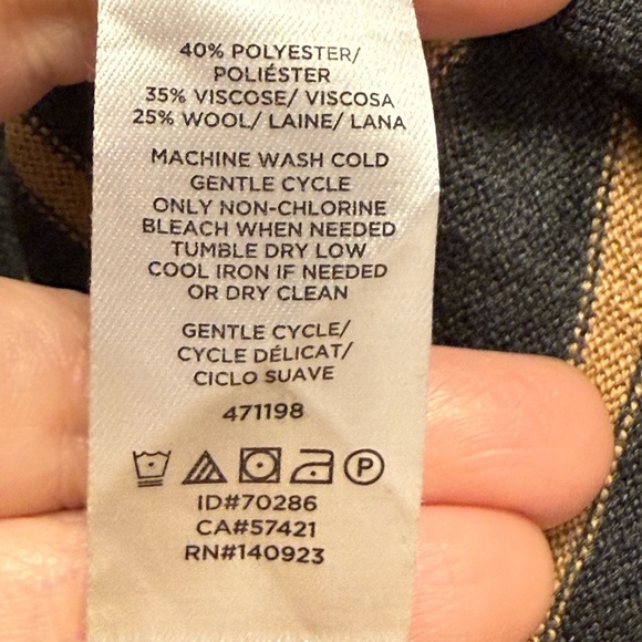 LOFT Black and Tan Striped Swing Wool Blend Sweater Dress S - Picture 5 of 5